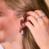 Rainbow White | .925 Sterling Silver | Mermaid Glass Pebble Huggie Earrings